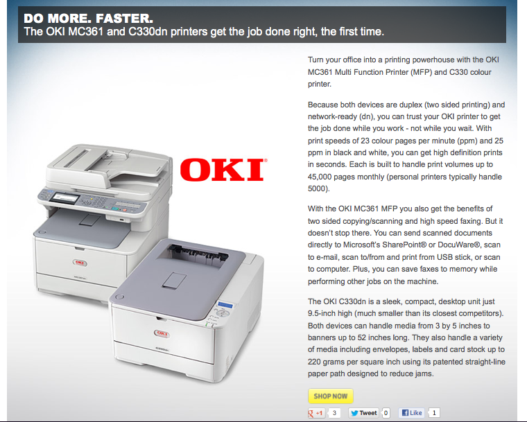 technology writer sample - oki printer