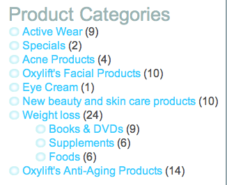WooCommerce product categories widget