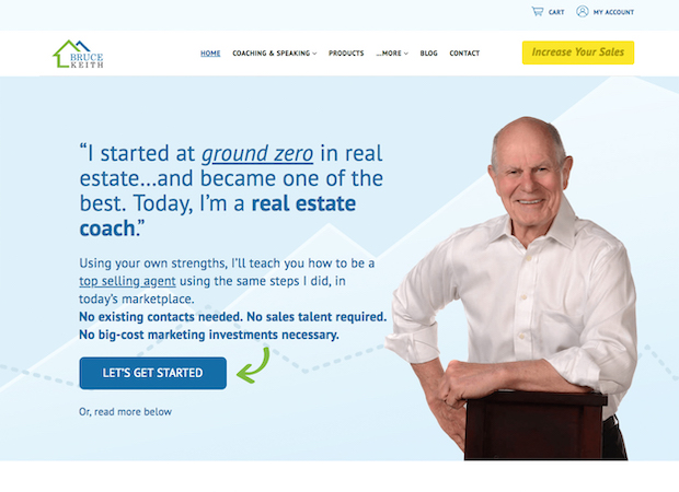 business real estate coach home page website design in genesis theme framework featured image