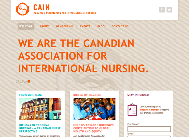 non-profit website home page screenshot