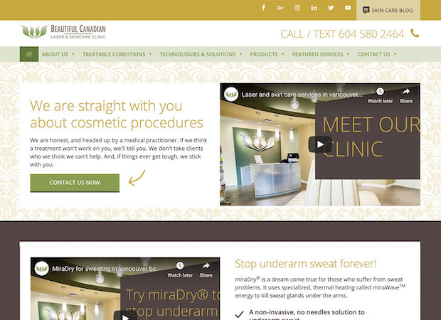 cosmetic company web design home page featured image