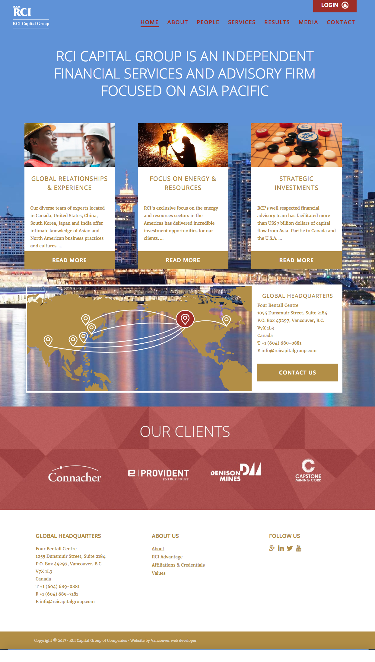 financial industry company website home page design