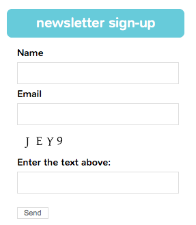 newsletter sign up box on psychologist's web site