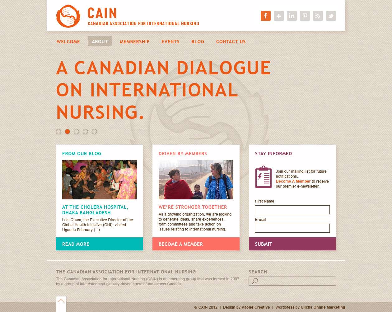 nursing non profit website design and development home page proof