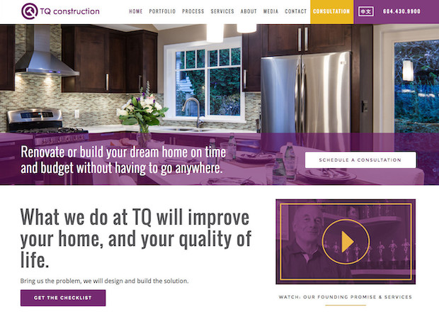 construction company home page website design in genesis theme framework featured image