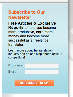 A text widget used to style a custom newsletter form