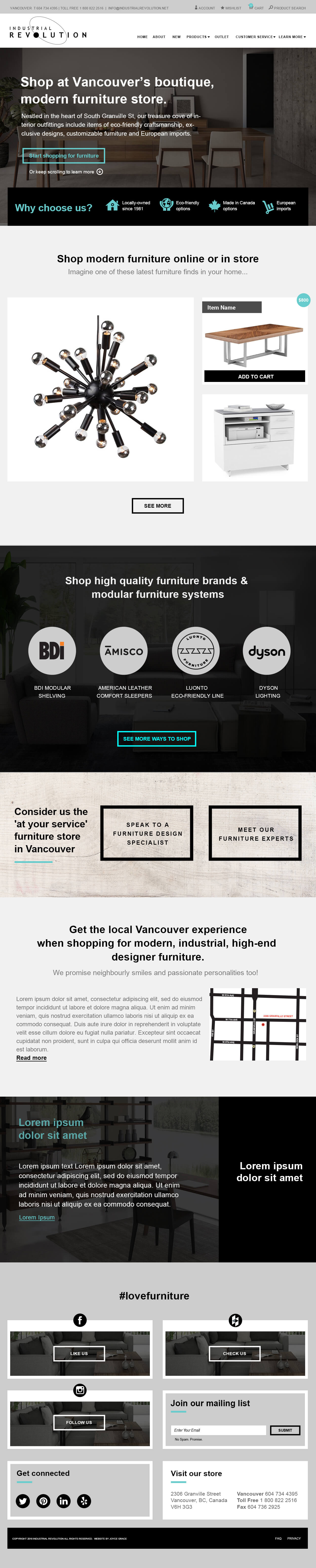 vancouver retail store web design and development home page proof