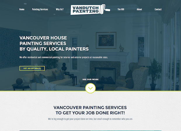vancouver small business painting company home page website design in genesis theme framework featured image