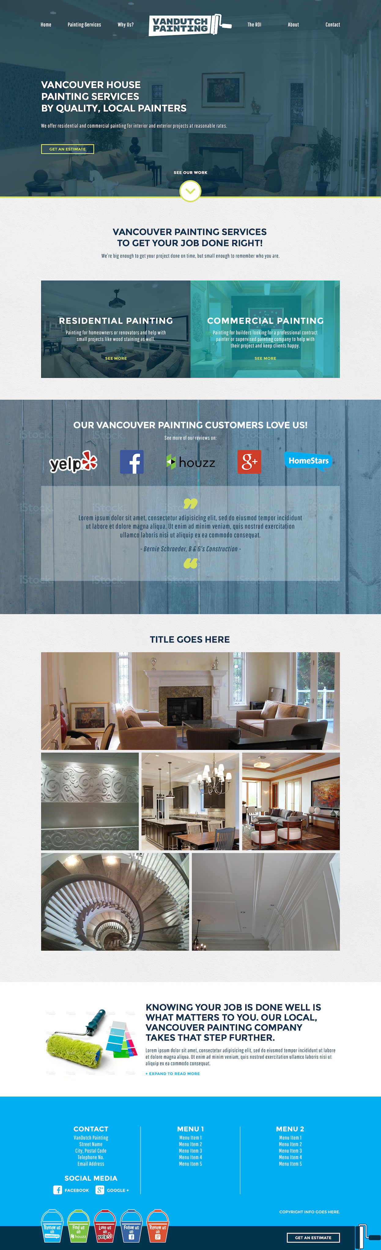 vancouver small business web design for painter home page long view